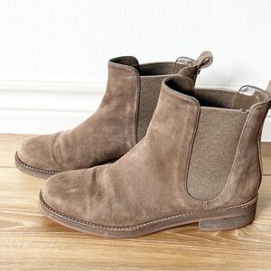 Authentic LORO PIANA taupe suede Chelsea Ankle Boots Shoes Size 36